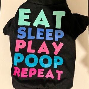 Black Pet Shirt with Colorful Text